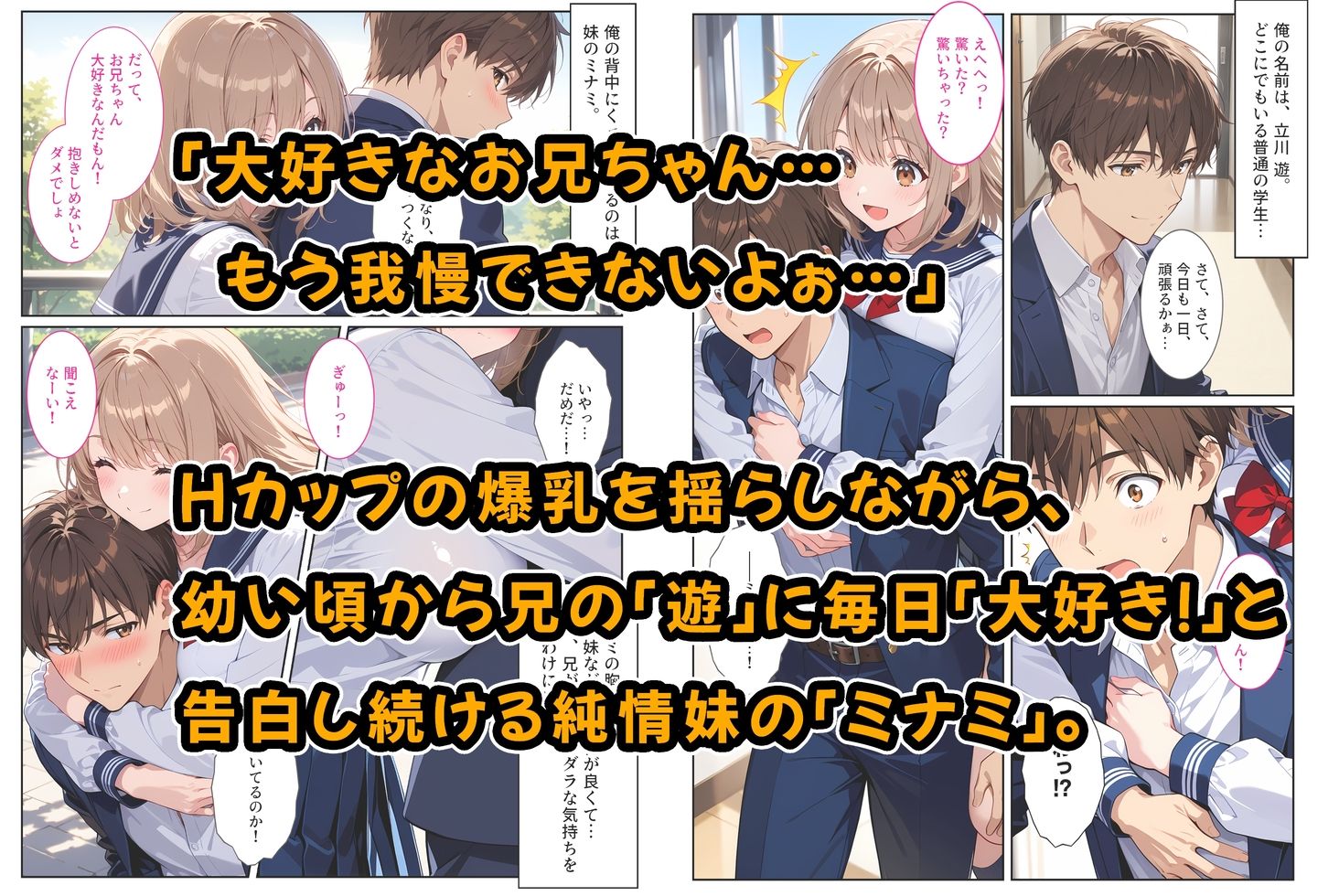 間違って媚薬を飲んで発情しちゃった爆乳妹が大好きな兄に中出しおねだりしてきた！ 画像1